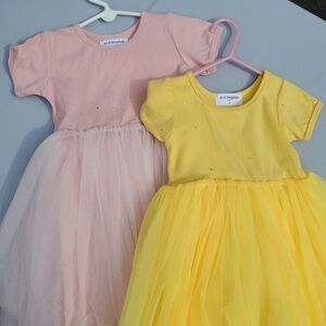LOT - 2 Pink and Yellow Tulle Dresses